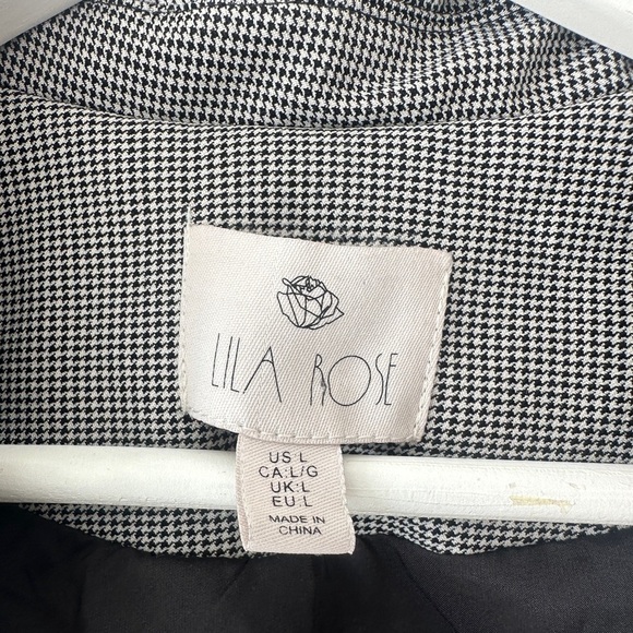 Lila Rose - Fine Houndstooth Blazer - Black & White - Size Large - Picture 3 of 9